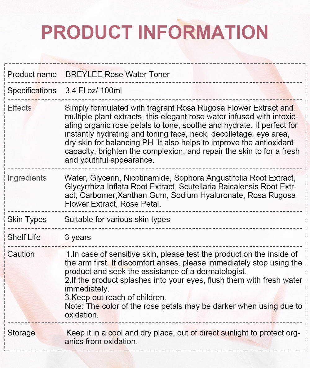100ml Lyelerose Rose Petal Water