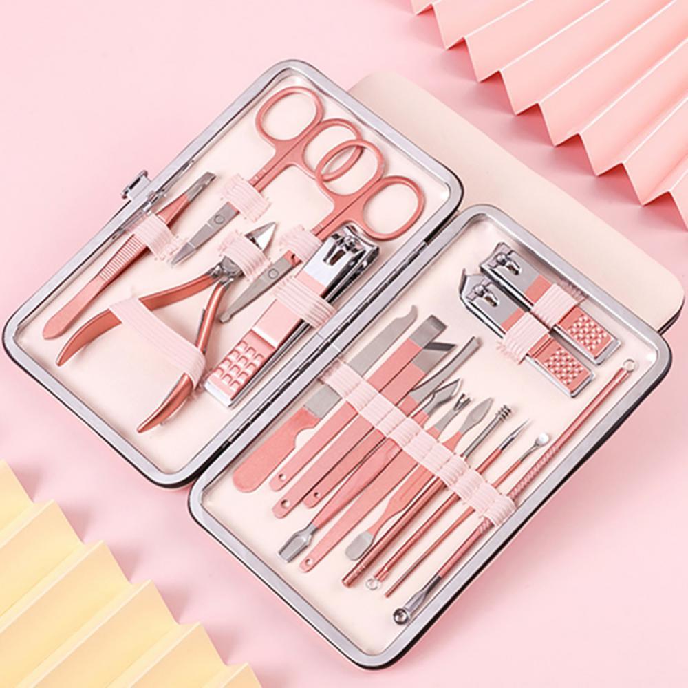 Stainless Steel Leather Case Multi-Piece Manicure Pedicure Kit