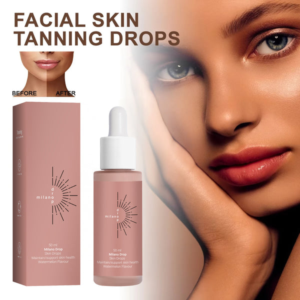 Tanning Face Serum & Body Self-Tanning Drops – Fine Line Repair, Dark Bronzer & Outdoor/Bed Tanning