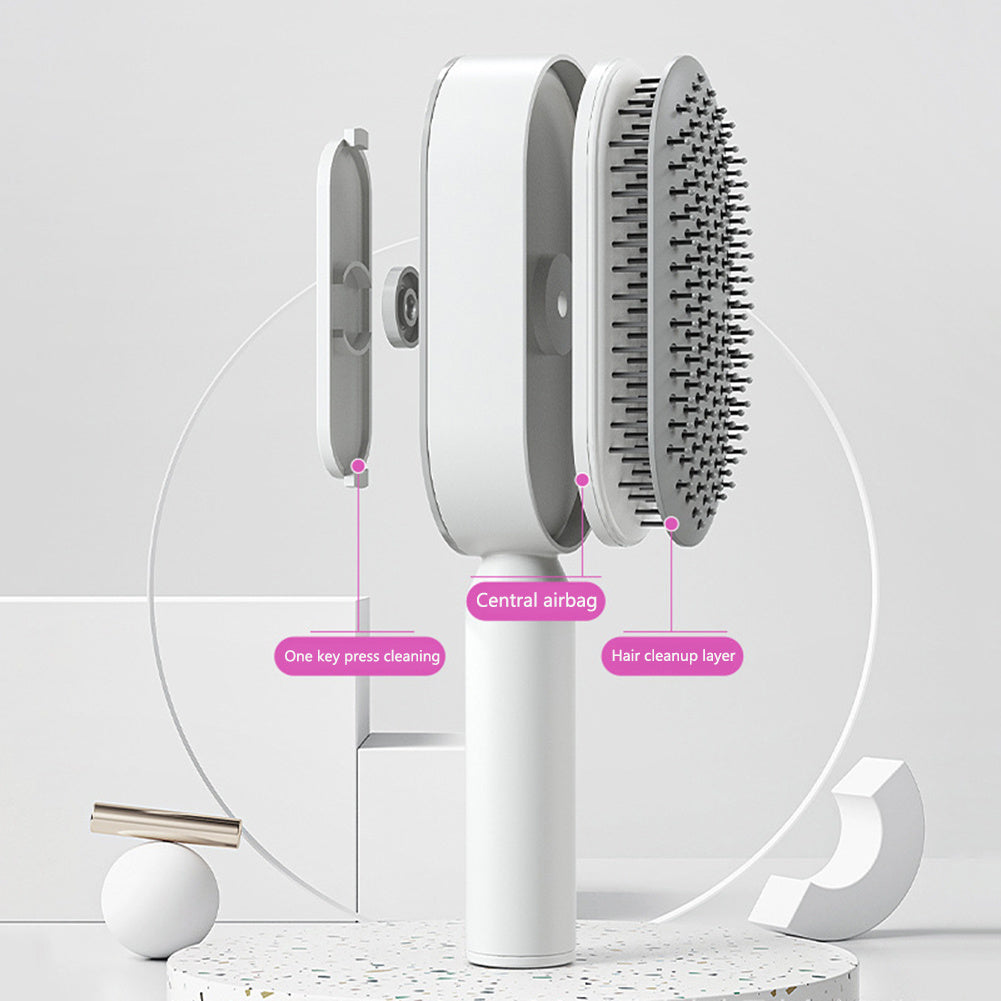 Self-Cleaning Hair Brush | Scalp Massage & Easy Hair Removal