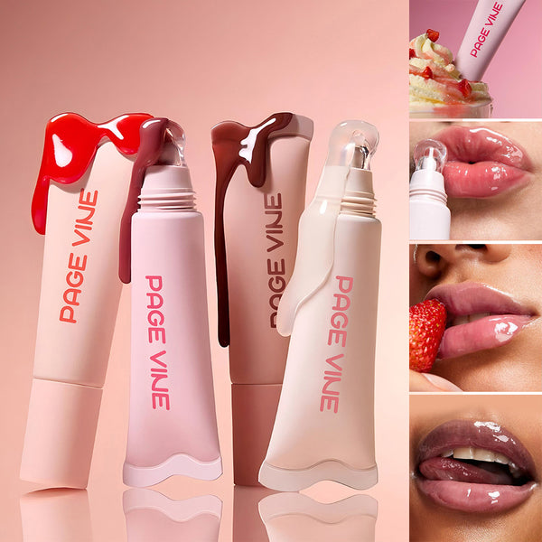 4-Color Brightening Lip Balm – Moisturizing, Exfoliating, Long-Lasting Lip Gloss for Women